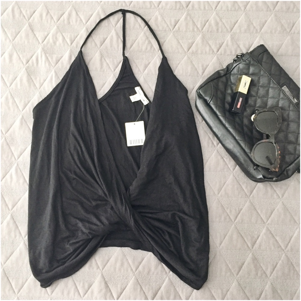 Sexy plunge racer back blouse